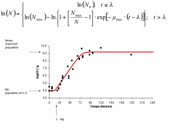 Figure 2 Primary model: time dependant microbial growth