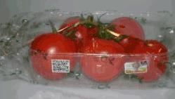 Tomatoes in PLA packaging