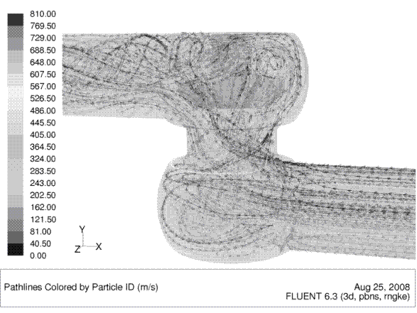 FIGURE 1Fluid pathlines inside a valve