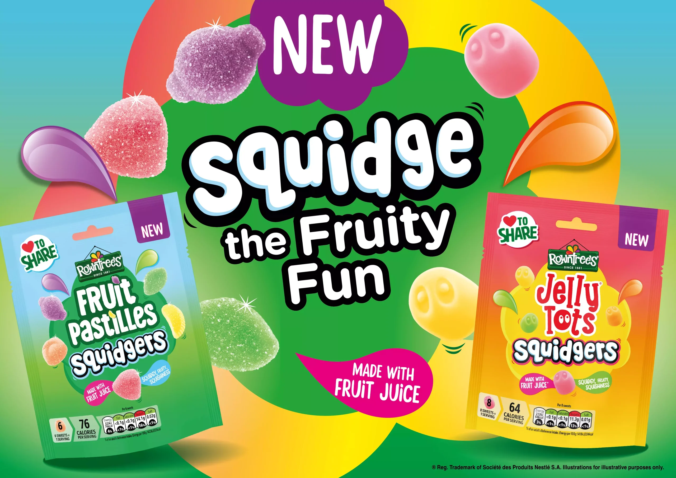 Fruit Pastilles and Jelly Tots reimagined in Rowntree’s Squidgers launch