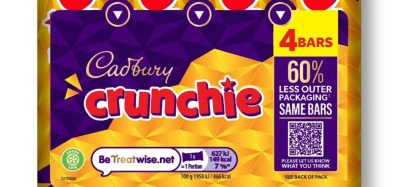 Cadbury Crunchie chocolate bar multipacks see significant plastic cut in Tesco trial