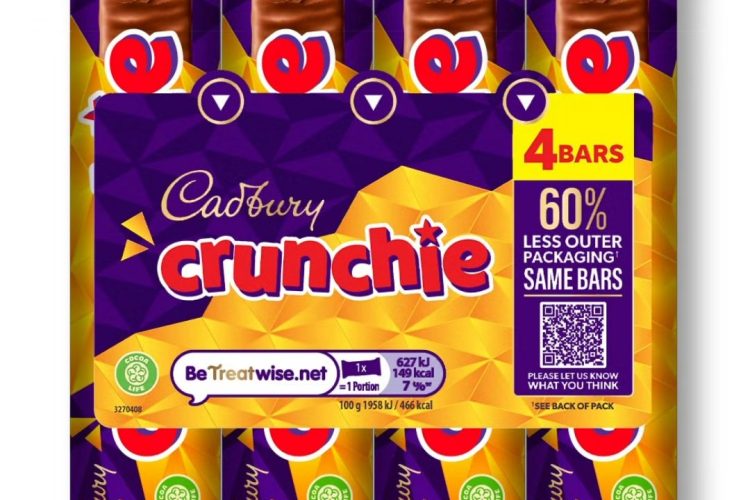 Cadbury Crunchie chocolate bar multipacks see significant plastic cut in Tesco trial