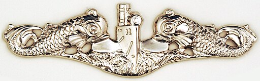 Image of US Navy Submarine Warfare insignia (Silver Dolphins)