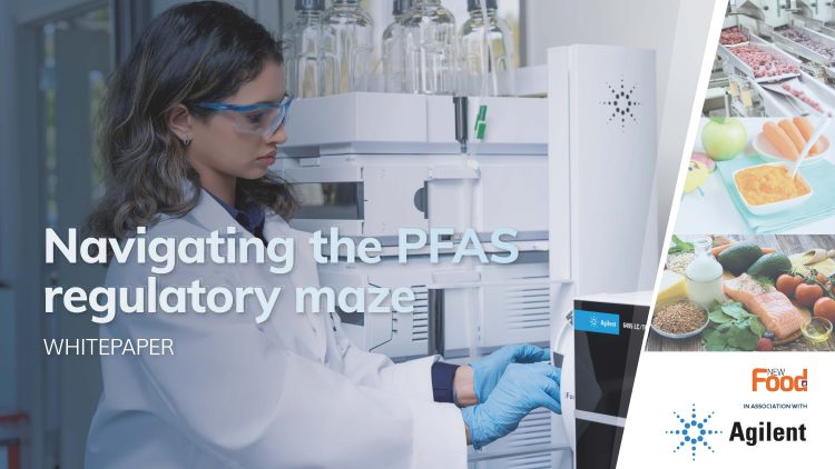 Front page of the Agilent and New Food ebook titled "Navigating the PFAS Regulatory Maze"