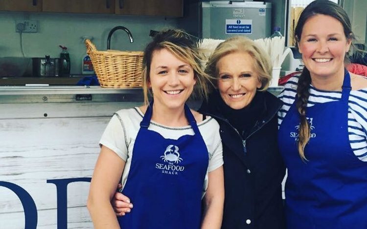 Kirsty Scobie and Fenella Renwick with Mary Berry