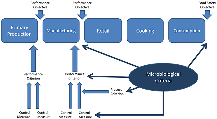 A flow diagram representing the manufacturing process.