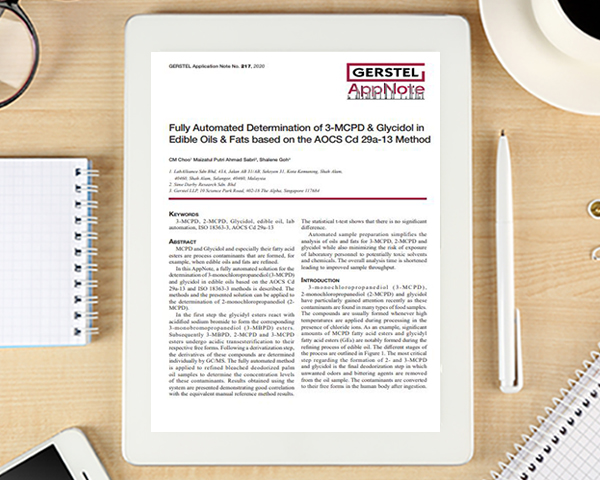 Fully automated determination of 3-MCPD & Glycidol in edible oils