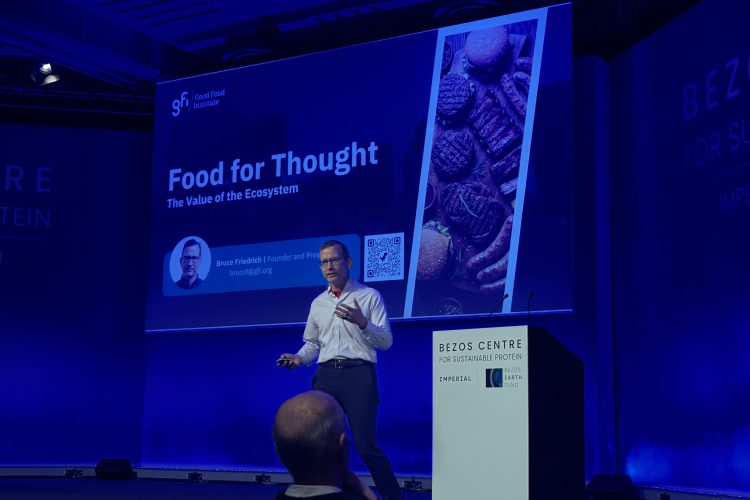 In his keynote, GFI president Bruce Friedrich told the Bezos Centre for Sustainable Protein 2026 conference meat demand will rise unless alternative proteins reach price and taste parity.