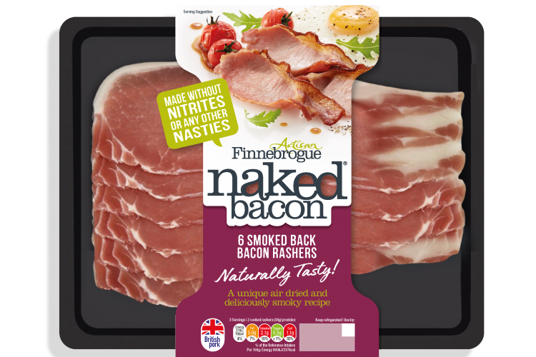 Naked bacon free of nitrites