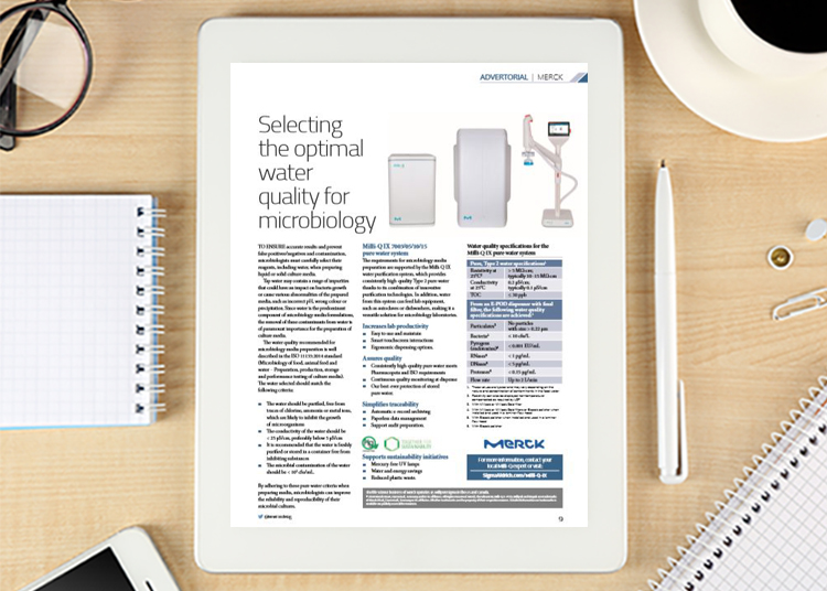 Selecting the optimal water quality for microbiology