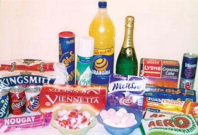 Figure 1: A selection of commercially available bubble containing products