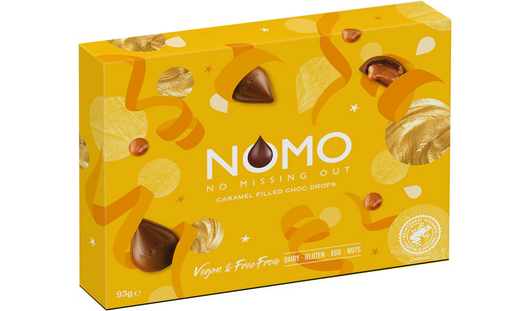 Box of NOMO free-from caramels
