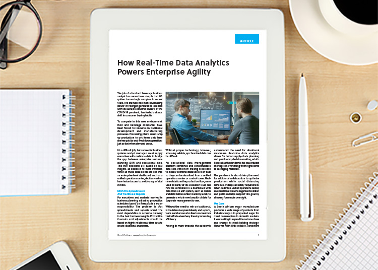 Real-Time Data Analytics Powers Food Enterprise Agility