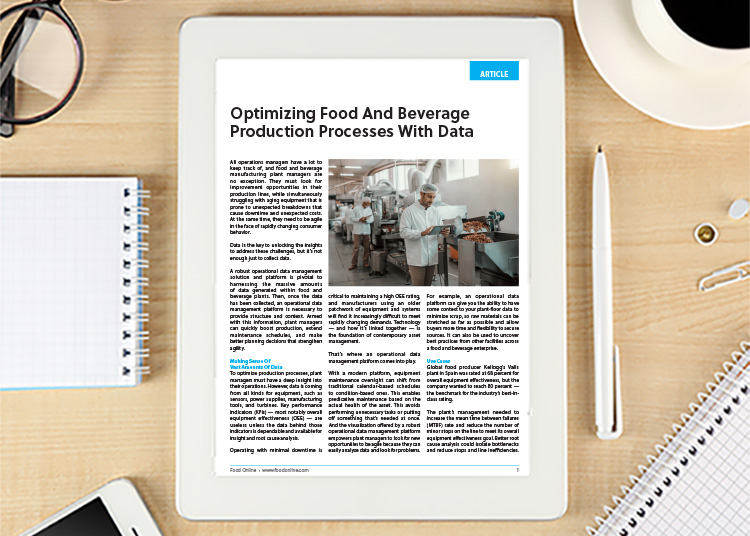 Optimizing Food And Beverage Production Processes With Data