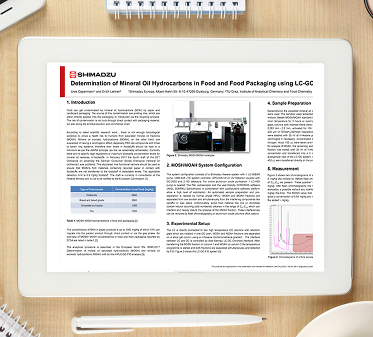 Shimadzu - Determination of mineral oil hydrocarbons in food