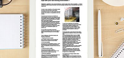 Manufacturers in the Food & Beverage Industry: how can you cope with your fast-moving environment?