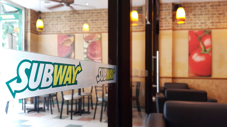 Subway restaurant chain empty