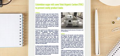 Colombian sugar mill use TOC to prevent costly product leaks