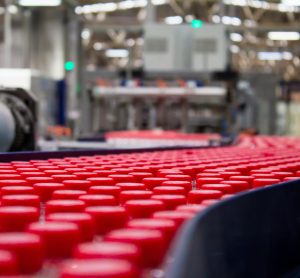 bottles on conveyor belt