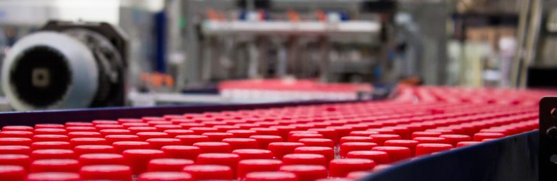 bottles on conveyor belt