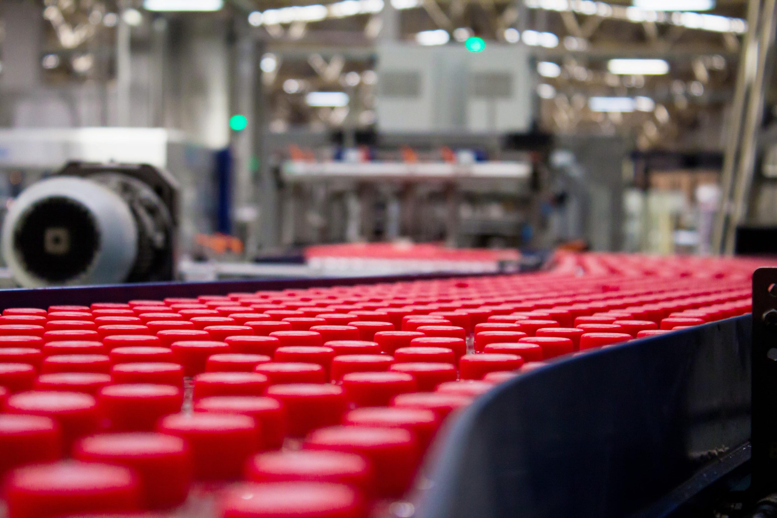 bottles on conveyor belt