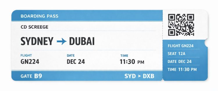 Sydney to Dubai ticket
