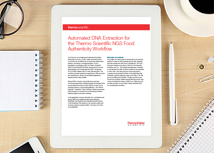 Automated DNA Extraction for the Thermo Scientific NGS Food Authenticity Workflow