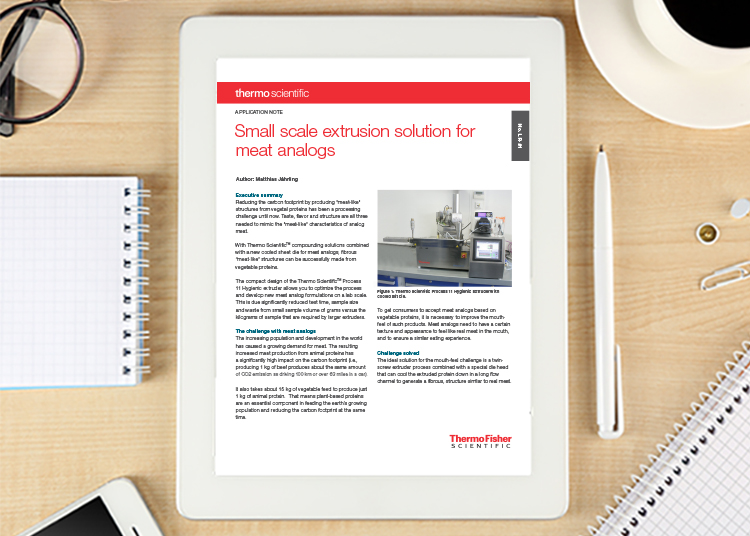 Thermo Fisher - Small scale extrusion solution for meat analogues
