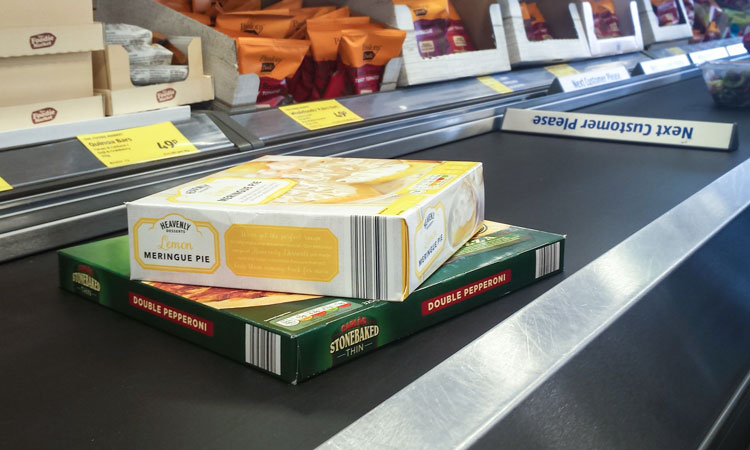 frozen food on UK conveyor belt