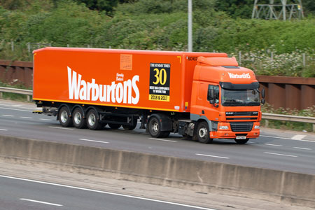 Warburtons van on road