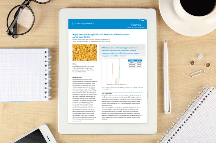 Waters whitepaper Highly Sensitive Analysis of Polar Pesticides in Food Matrices on the Xevo TQ XS