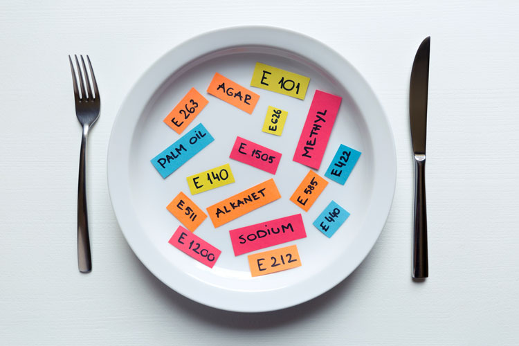 food additives on plate