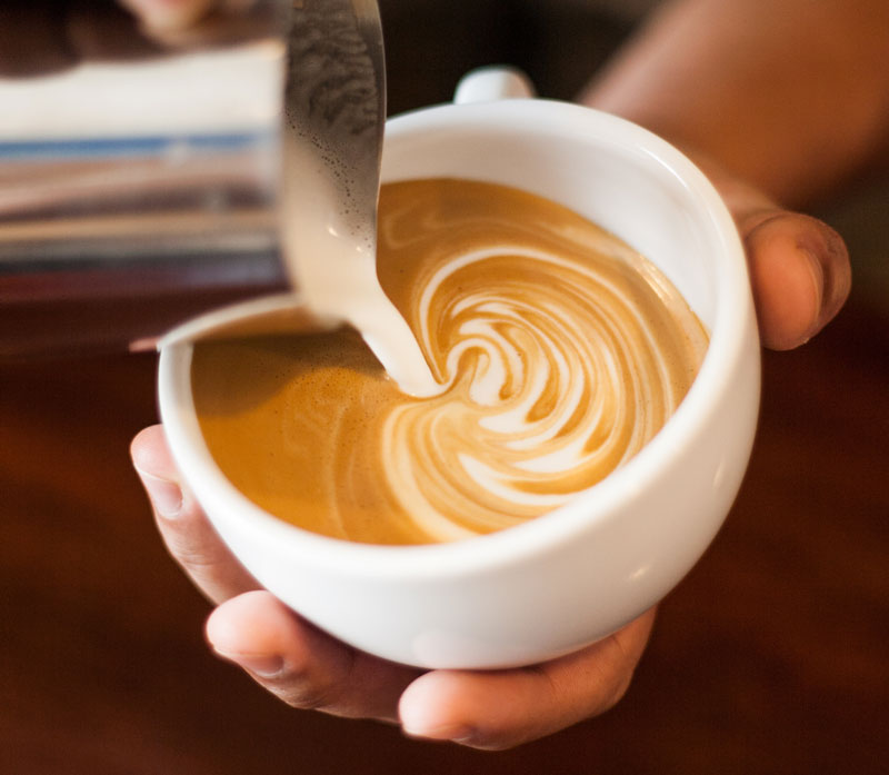 plant-based milk in coffee