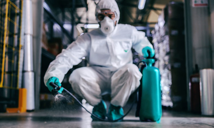 disinfecting a food factory