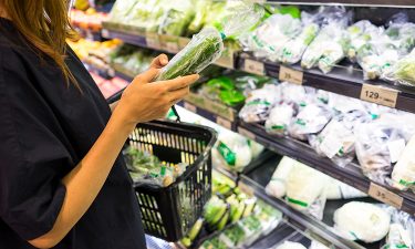 plastic wrapped vegetables 