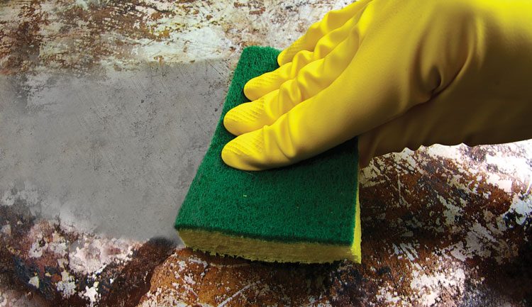 sponge cleaning steel