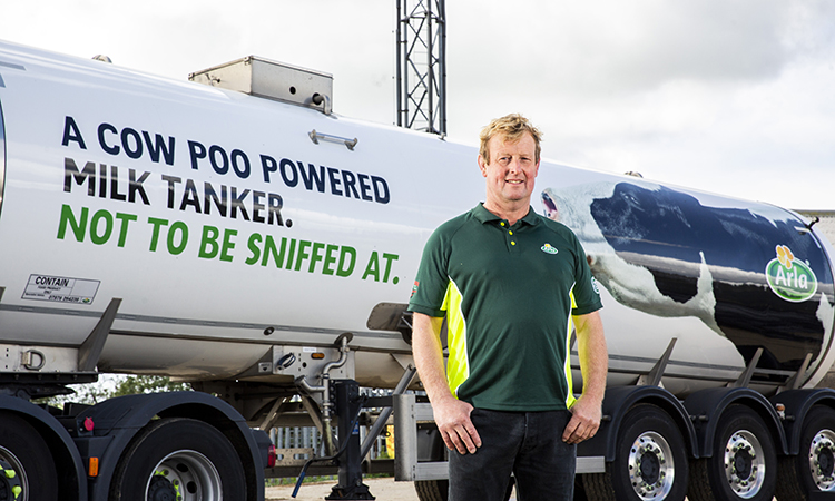 Sustainability cow poo tanker arla