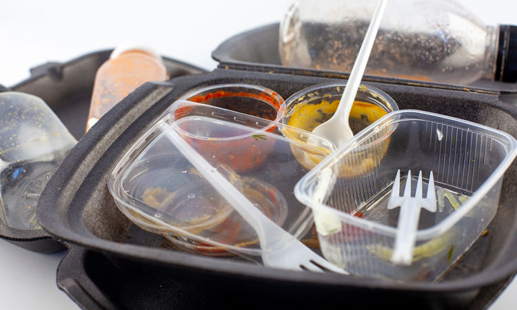 dirty plastic food dishes