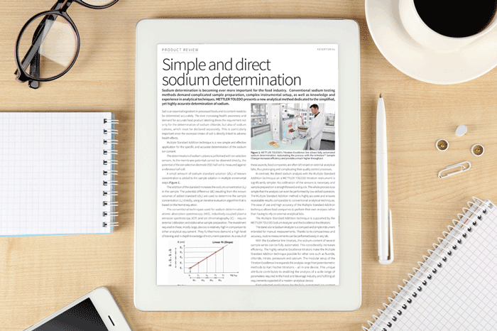 METTLER TOLEDO: Simple and direct sodium determination