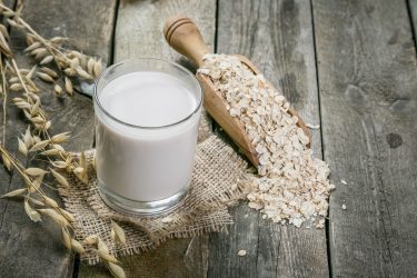 oat milk in glass