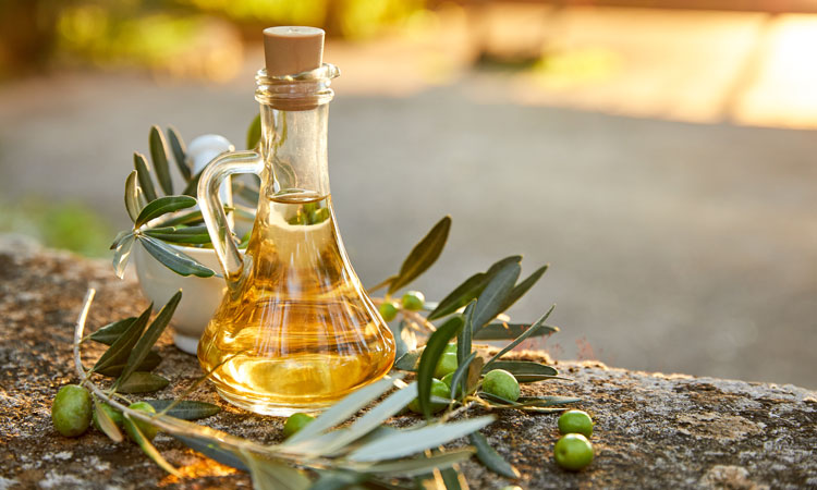 Olive oil in bottle