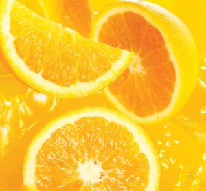Orange segments in juice