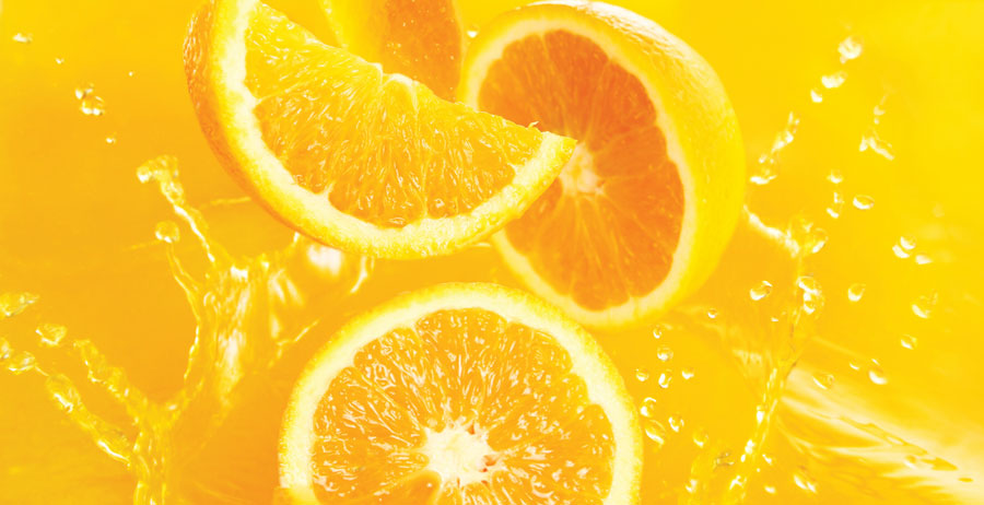 Orange segments in juice