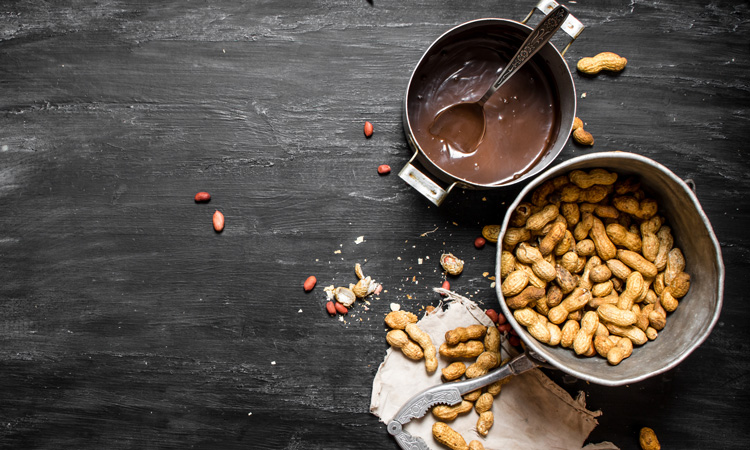 chocolate and peanuts