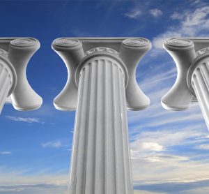 three white pillars