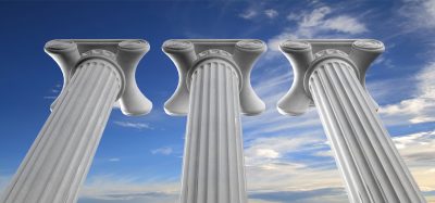 three white pillars
