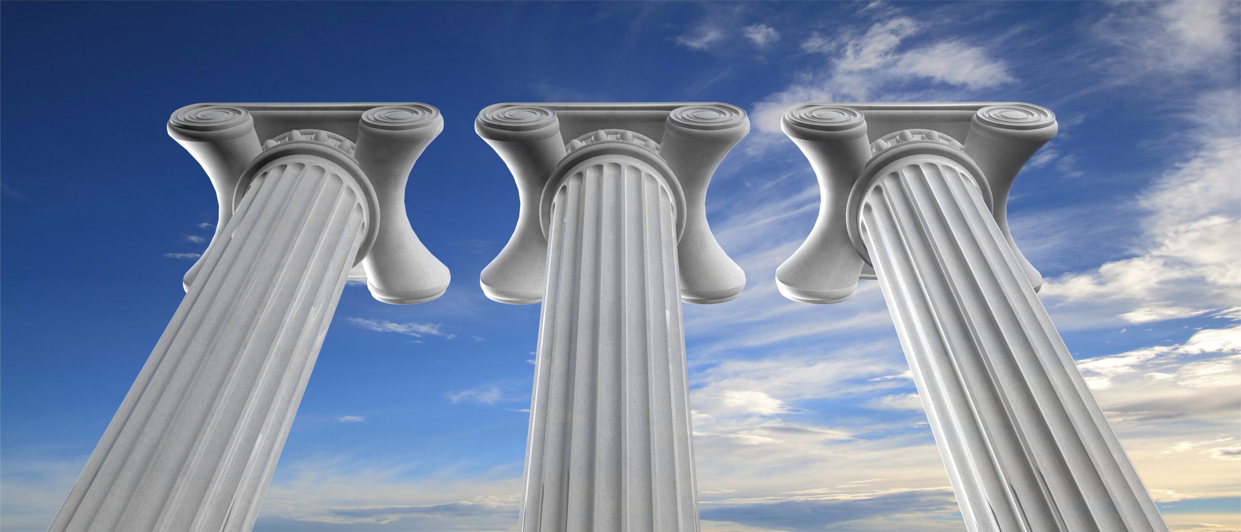 three white pillars