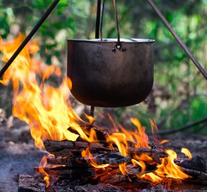 Cooking over firewood