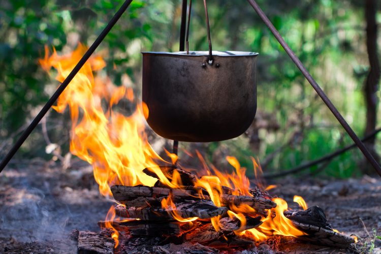 Cooking over firewood