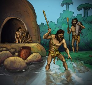cavemen hunting